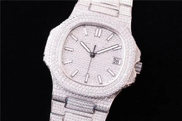 

5719 montre de luxe алмаз шипованных часы cal.324 sc автоматические механические часы движение складной пряжки дизайнерские часы, Slivery;brown