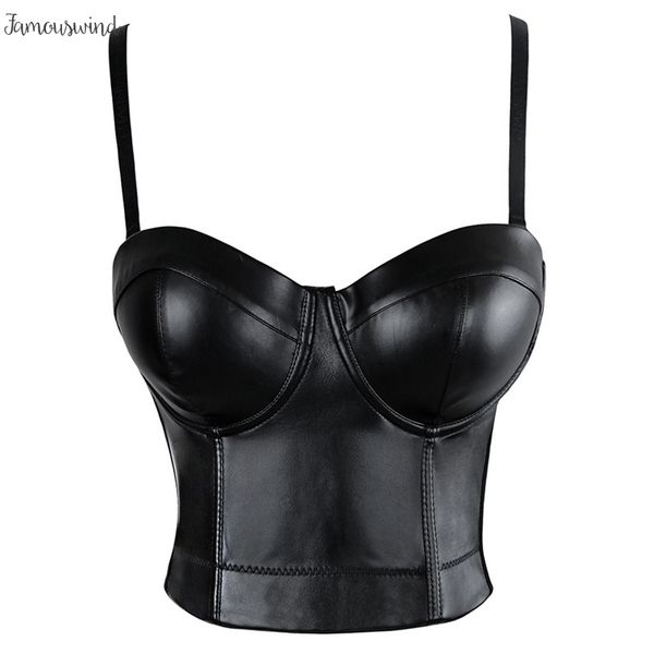 

women steampunk corset short bra leather pu bralette push up bras for women applique waist trainer slimming underwear top, Red;black