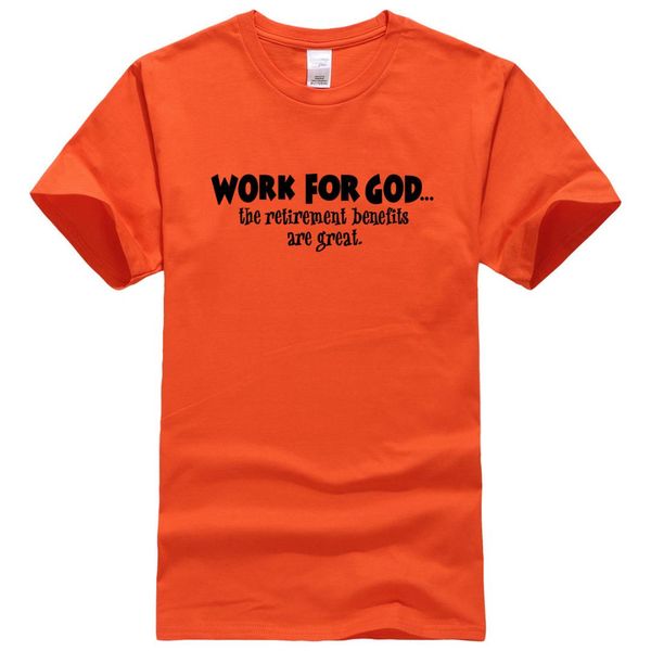 

work for god letter printed 2019 summer t-shirt 100% cotton short sleeve t shirt men fashion casual sportwear quality tee, White;black