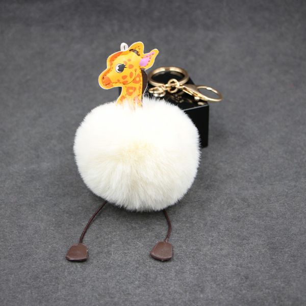 

giraffe hair ball keychain plush deer bag pendant accessories fashion women men car key designer keyring keychain friend gifts, Slivery;golden