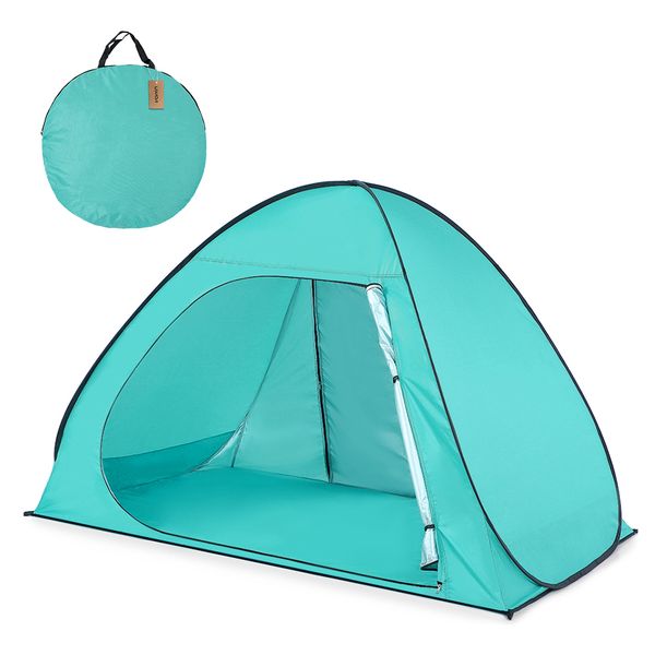 

lixada automatic beach tent outdoor camping tent upf50+ uv protection up sun shelter cabana 2-3 person sunshelter
