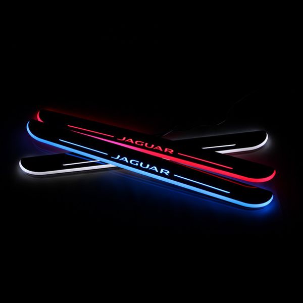 

for jaguar xf 2015-2018 acrylic moving led welcome pedal car scuff plate pedal door sill pathway light