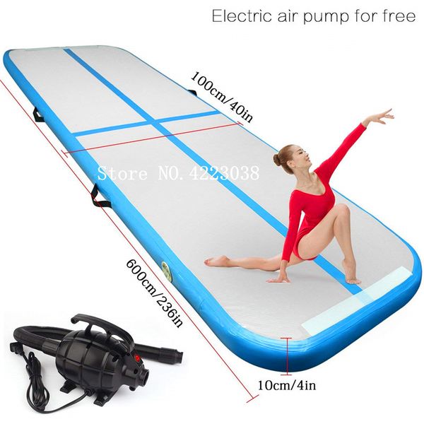 

door to door 6m*1m*0.1m inflatable gymnastics mattress gym tumble airtrack floor tumbling air track for sale