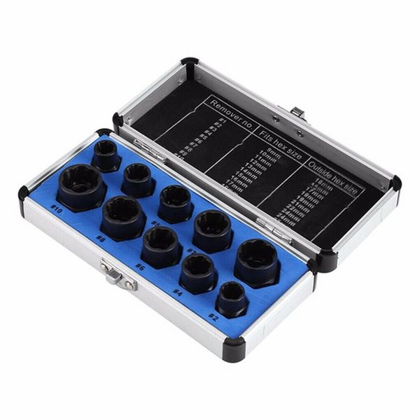

10pcs hex nut remover extractor set extraction tool threading tools kit ali88