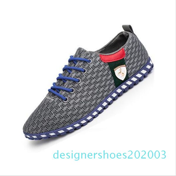 

men casual shoes new arrival breathable mesh flats shoes men loafers slip on mens driving shoes d03, Black