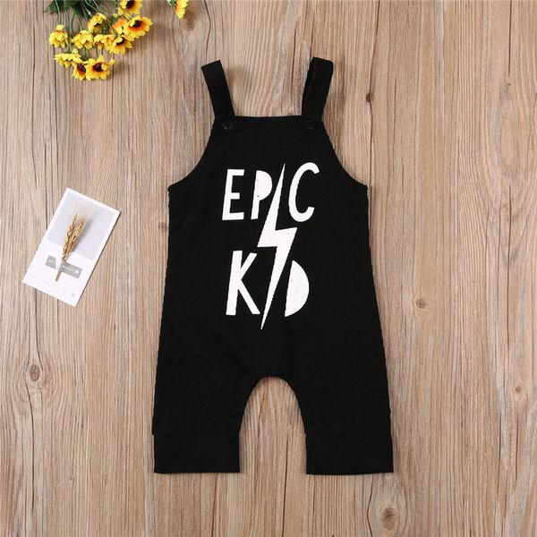 

jumpsuits 2021 summer toddler kids baby boys infant clothes hanging shoulder letter sleeveless jumpsuit outfit, Blue