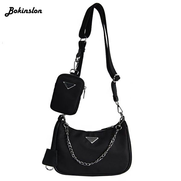 

bokinslon nylon canvas handbag fashion female underarm shoulder bag siagonal bag messenger casual women