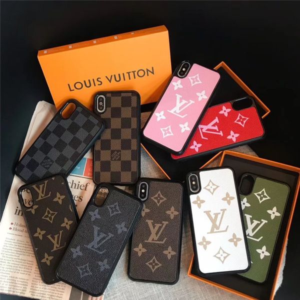 

9 цветов Monogram чехол для iPhone 11 Pro Max Designer Phone Case для iPhone XR / XS Max 7/8 Plus Телефон задняя крышка