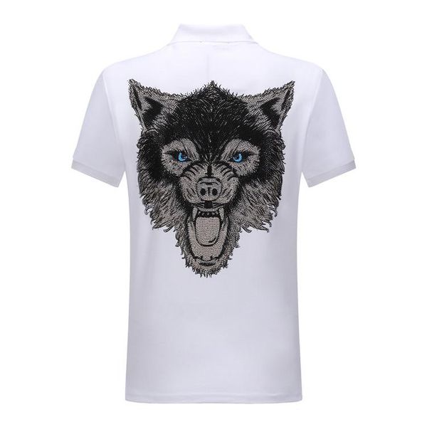 

pp fashion polot crew neck pp skull drilling mens designer t shirts casual polo women's clothing 2c07, White;black