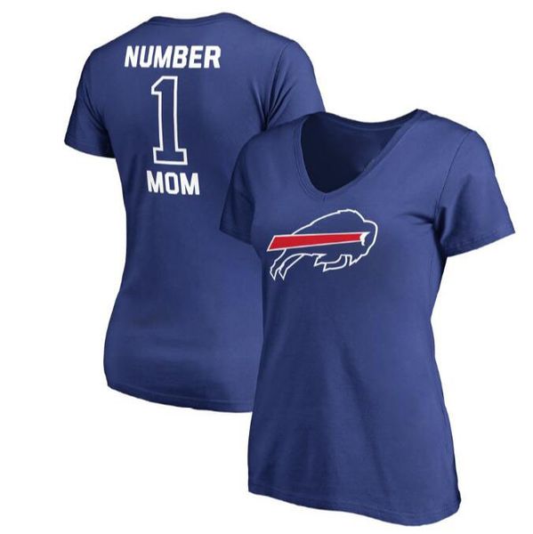 

Women's Buffalo Mothers Day Bills Pro Line Royal #1 Mom V-Neck T-Shirt Gift For Mother Free Shipping