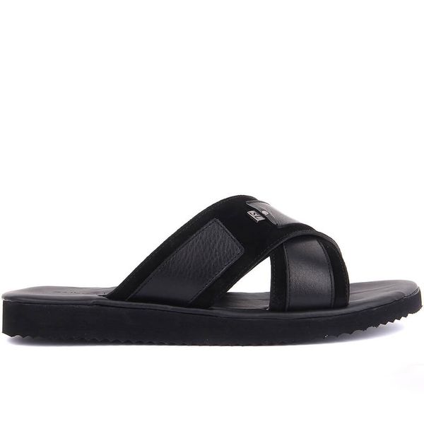 

Sail-Lakers Black Suede Leather Men 'S Outdoor Slipper