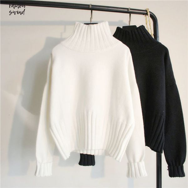 

sweater turtleneck women pullover high elasticity knitted ribbed slim autumn winter basic jumper female sweater truien dames, White;black