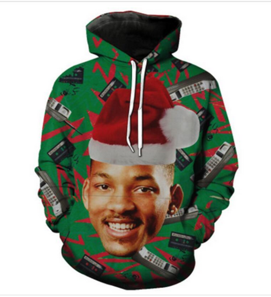 

fashion 3d printed fresh prince of bel-air christmas men women pullover hoodies street wear casual hip hop pockets sweatshirt clothing, Black