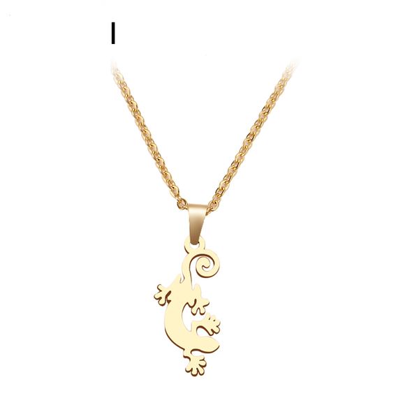 

jewelry high-quality stainless steel necklace for women man lucky gecko pendant choker necklace engagement jewelry female gift, Silver