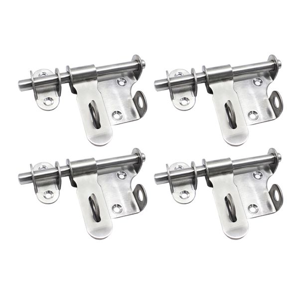 

4xbar heavy duty solid stainless steel sliding slide lock door latch
