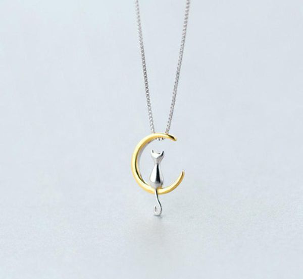 

коѬейкий длинне cat moon ожеѬеле дл женин вадба kolye collares, Golden;silver