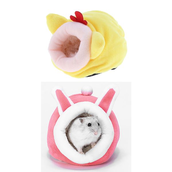 

2 pcs cute guinea pigs bed, hedgehog winter nest, chinchillas bed house, habitat, durable and portable, cushion big mat