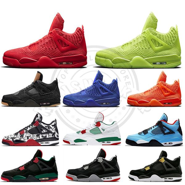 

size 13 4s new green red blue punch bred tattoo men basketball shoes 4 iv black cat raptors alternate 89 mens trainers sports sneakers