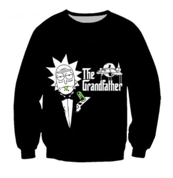 

new fashion womens/mens rick and morty funny rm casual crewneck sweatshirt plus size ing, Black