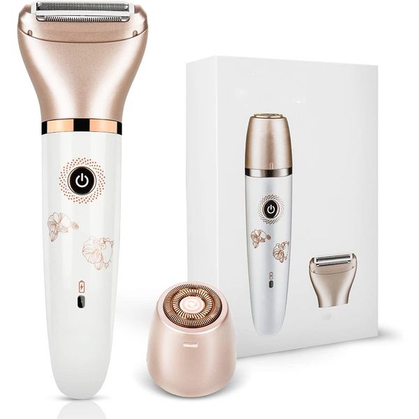 

electric epilator razor for women, painless 2-in-1 womens shaver hair remover, face, legs and underarm, usb portable waterproof bikini trimm