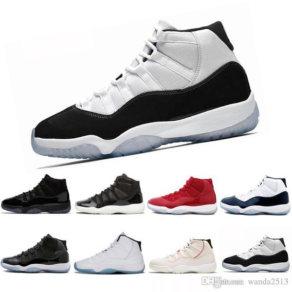 

2018 Legend Blue Space jam Металлическое золото для мужчин 11 Баскетбольные кроссовки MID Спортивные кроссовки XI Sport