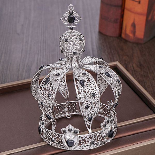 

forseven gold white black queen princess themed tiaras crown cake decoration bridal wedding children birthday party head wear, Golden;silver