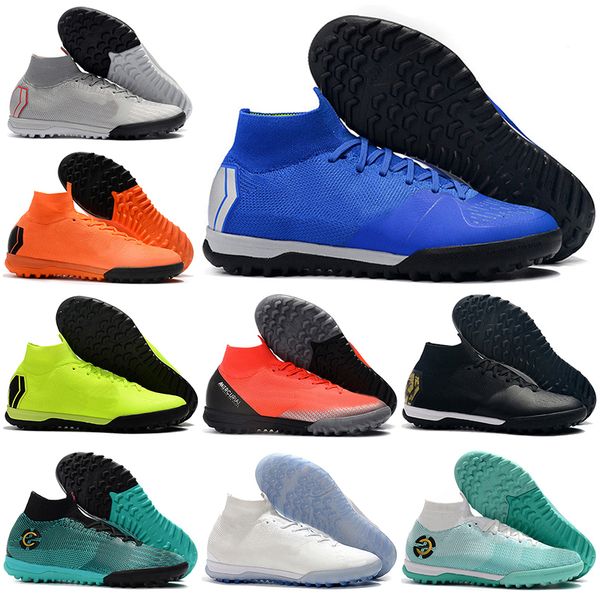 

Kids High Ankle Football Boots Futsal Youth CR7 Mercurial SuperflyX 6 Elite IC TF Soccer Shoes Men Women Superfly Indoor Turf Soccer Cleats