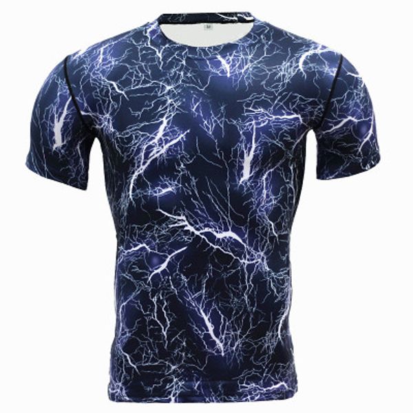 

камуфляж тренировка фитнес костюм лосины мужчин быстро сушки эластичный костюм сжатия дизайнер моды короткий рукав футболки лето, White;black