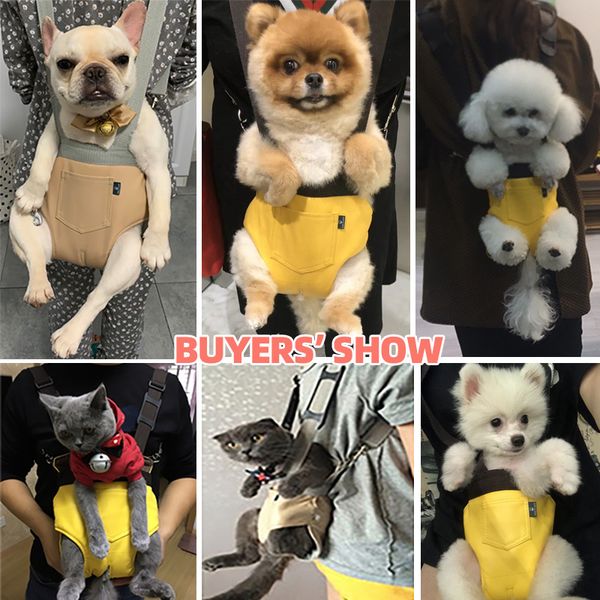 

petshy adjustable dog backpack kangaroo breathable front puppy dog carrier bag pet carrying travel legs out bag