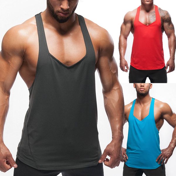 

bodybuilding tee vest, White;black