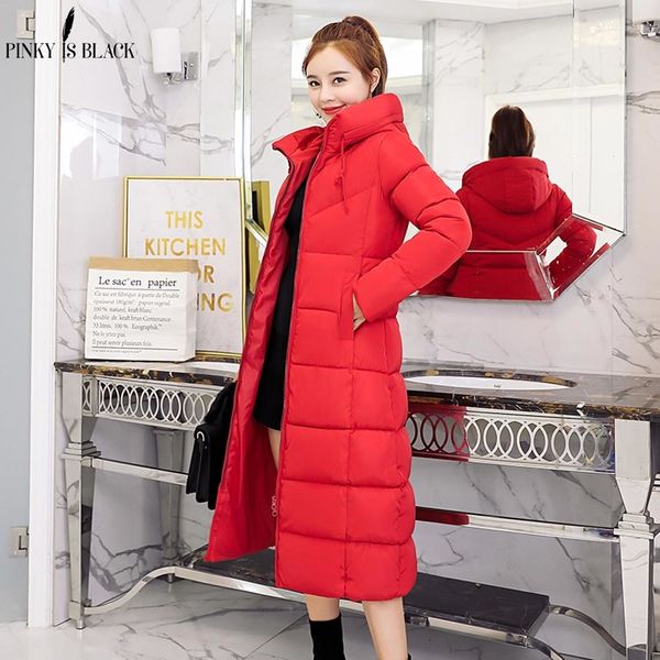 

pinkyisblack 2019 new fashion women winter jacket warm hooded female womens winter coat long parkas thicken down cotton outwear y190926, Black;white
