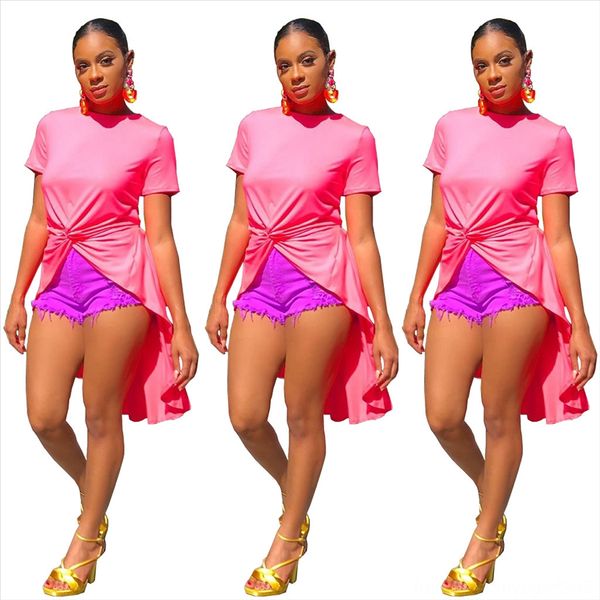 

2019 women's front short back long split irregular 2019 women's dress front short back long split irregular dress top, White