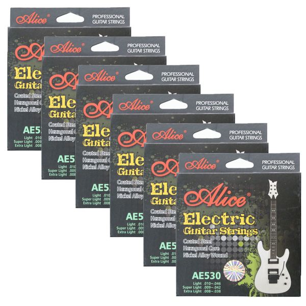 

6sets alice electric guitar strings hexagonal core nickel alloy wound ae530l 010