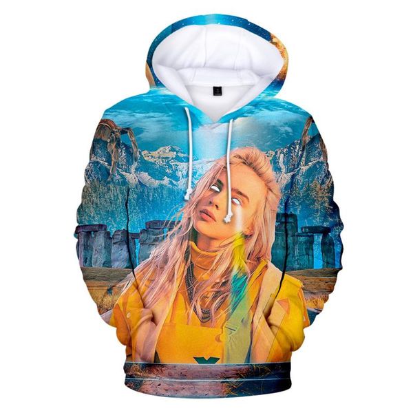 

2020 fashion new billie eilish 3d print cool hoodie pullover men and women casual oversized sweatshirt hoodies clothes, Black