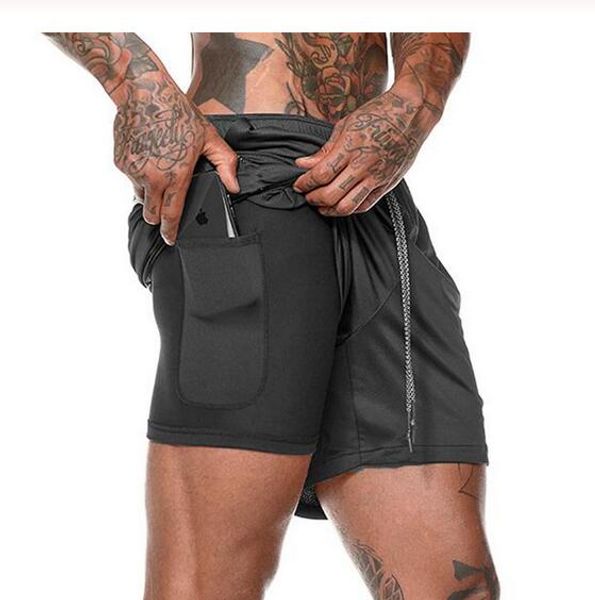 

бегуны шорты мужские 2 в 1 короткие брюки тренажерные залы фитнес бодибилдинг тренировки быстрый сухой пляж шорты мужские летние спортивная, White;black