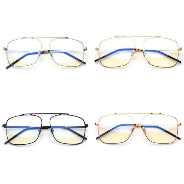 

wholesale- gold metal 2018 brand designer flat big eyeglasses optical frame men unisex, Silver