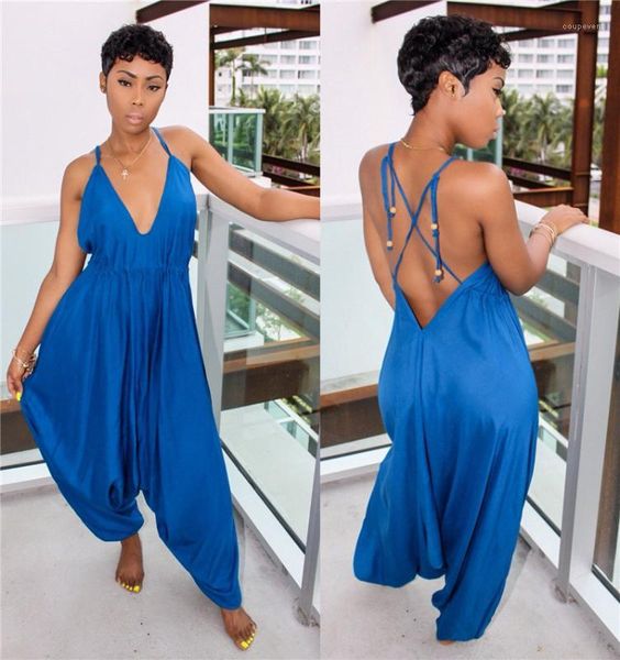 

woman jumpsuits designer haroun pants with belt onesies casual ladies loose cloth deep v neck, Black;white