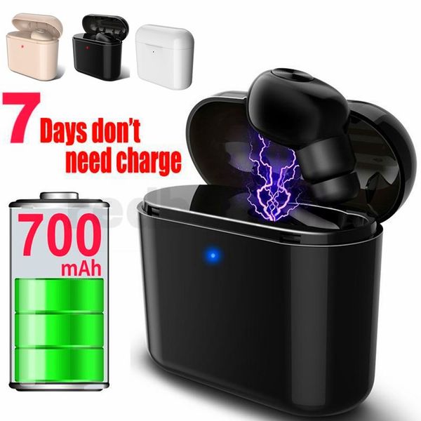 

Wirele bluetooth headphone mini bl1 tereo ingle earphone with 700mah charging box earpiece earbud for iphone am ung android phone