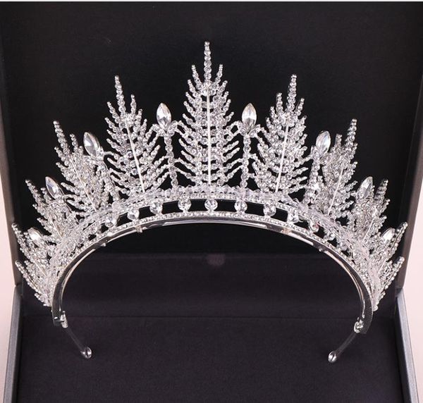 

new korean crystal crown handmade crown bride wedding headwear, Silver