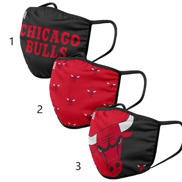 

chicago bulls men women foco cloth face covering 3-pack pm 2.5 filter, Black