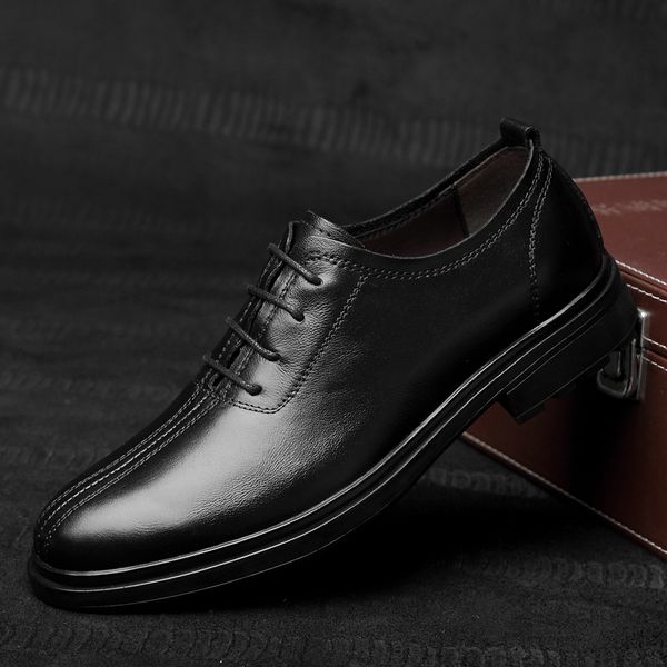 

men shoes genuine leather winter outdoor casual shoes oxfords wedding sneakers breathable non-slip walking men big size 47, Black