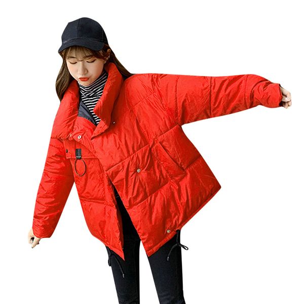 

womens parka casual outwear pockets zipper solid coat winter jacket women coats streetwear women winter jackets and coats, Black