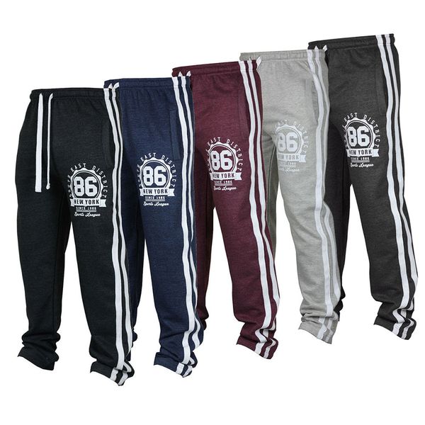 

fashion men's sport jogging fitness letter pants men casual loose sweatpants drawstring pant joggers high quality, Black