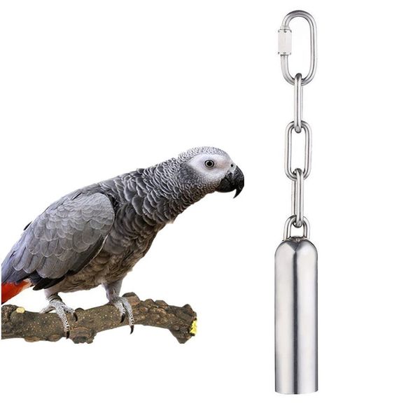 

stainless steel bell toy for birds,heavy duty bird cage toys for parrots, african greys, mini macaws, small cockatoos