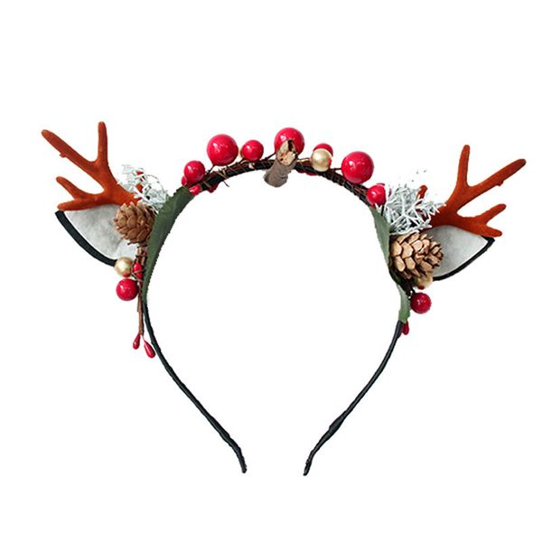 Christmas Deer Horn Feather Hair Hoop Decoration Supplies