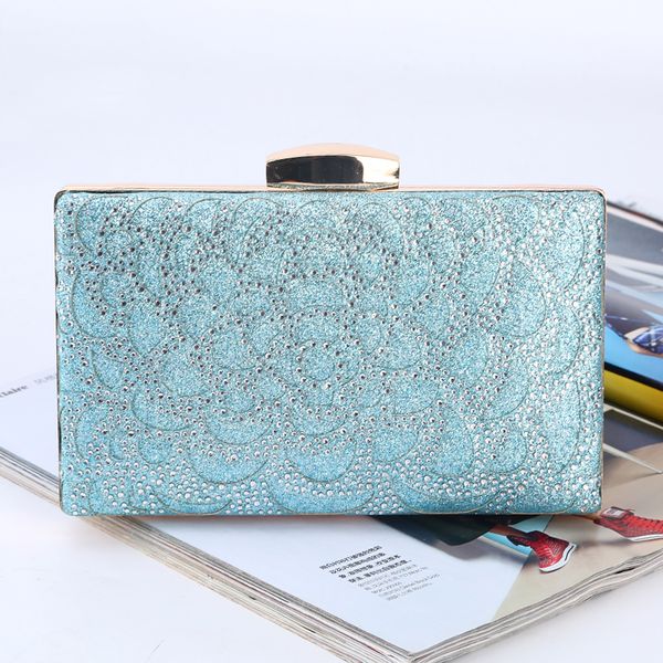 

wholesale retail new style handmade diamond evening bag clutch with satin for wedding banquet party prom(more colors