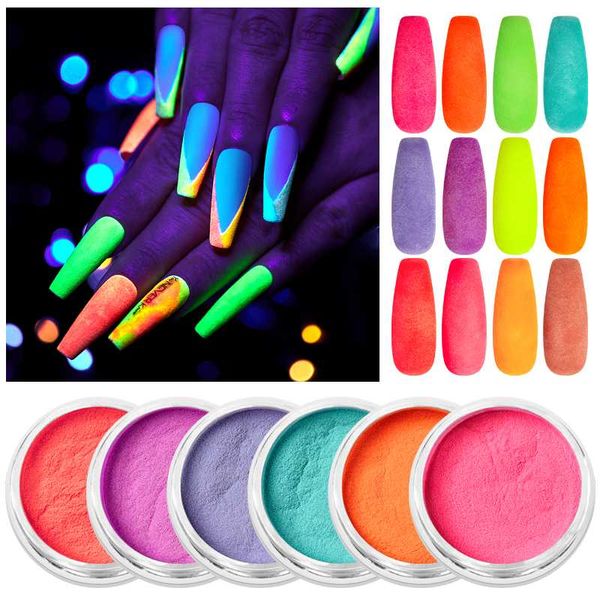 

meet across 12 colors neon phosphor powder nail glitter powder glow in the dark luminous pigment fluorescent dust nail tips, Silver;gold