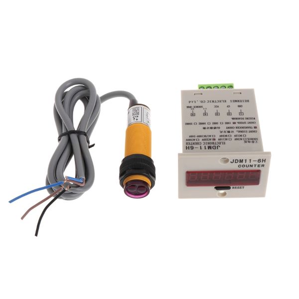 

6-digit led display 1-999999 counter adjustable npn pelectric sensor switch counters tester tool