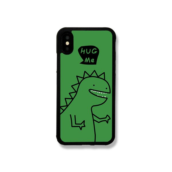 

19ss new dinosaurs pattern green cartoon case for iphone 11/11pro/11promax/x/xs/xr/6/7/8 designer soft edge mobile phone case cover