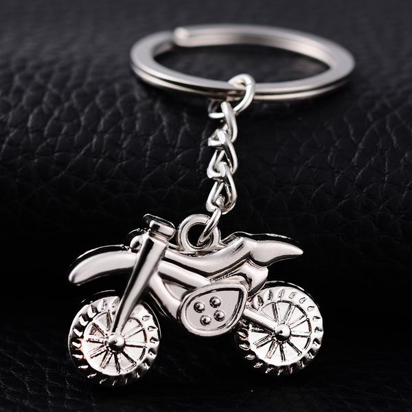 

10pcs creative metal key chains motocross styling key rings holder motorcycle keyfobs sleutelhanger charm novelty jewelry gift keychain, Slivery;golden